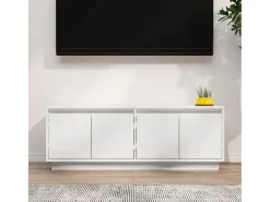 Paul-Maurice Mueble de TV de madera maciza de pino blanco 110x34x40 cm