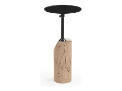 Pedestal con base de mármol D23 cm - ERNEST - Blanco