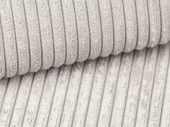 Pequeño Sofá cama rinconera derecha de pana beige AMELIA
