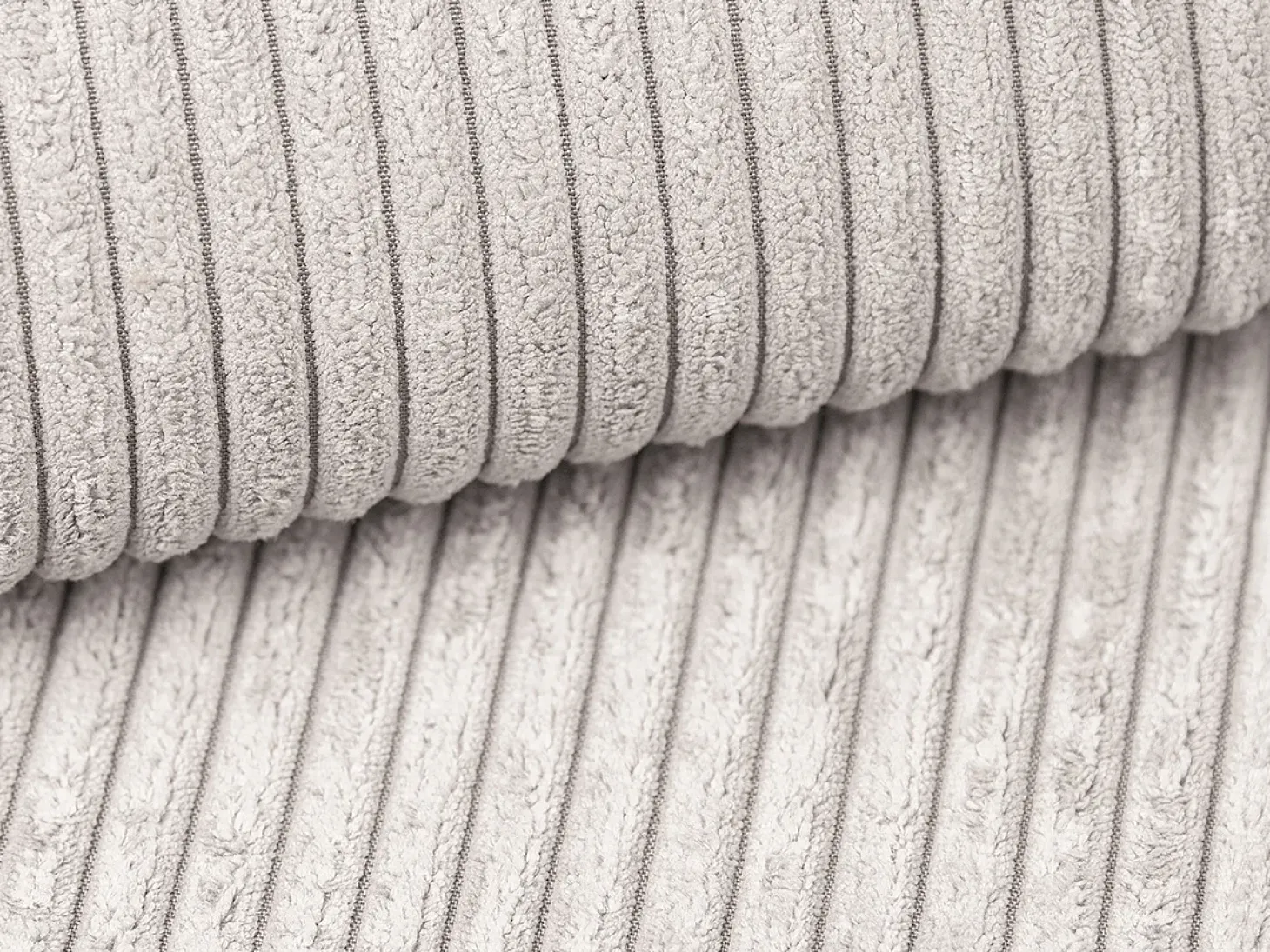 Pequeño Sofá cama rinconera derecha de pana beige AMELIA