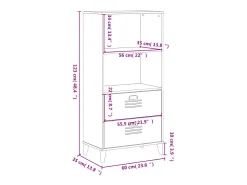 Peralyn Librería VIKEN madera de ingeniería negro 60x35x123 cm