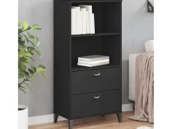 Peralyn Librería VIKEN madera de ingeniería negro 60x35x123 cm