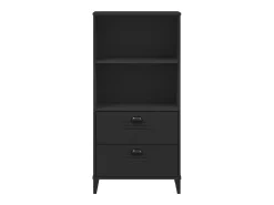 Peralyn Librería VIKEN madera de ingeniería negro 60x35x123 cm