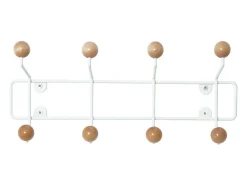 Percha de madera Saturnus de 8 ganchos Madera blanca y clara