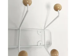 Percha de madera Saturnus de 8 ganchos Madera blanca y clara