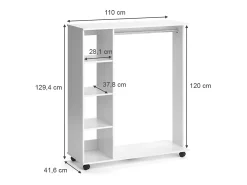 Perchero blanco 110x42x129.4 cosmo