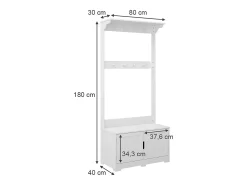 Perchero blanco 80x40x180 lysa