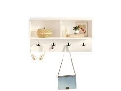 Perchero Brian Guardarropa Con Estante - Venprodin - 92 Cm Blanco