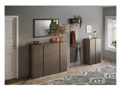 Perchero colgante KEY – 1 estante – Ganchos integrados – Marrón – Diseño moderno