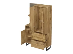 Perchero de madera - Armario de 2 cajones y 3 puertas - Almacenamiento abierto