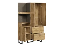 Perchero de madera - Armario de 2 cajones y 3 puertas - Almacenamiento abierto