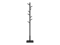 Perchero de madera maciza Parya Home con forma de árbol y 8 ganchos estructura de madera de caucho negra