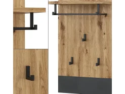 Perchero de pared antracita 44x25.6x83 selena