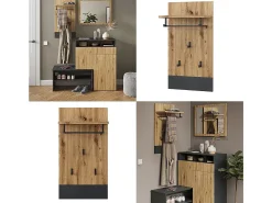 Perchero de pared antracita 44x25.6x83 selena