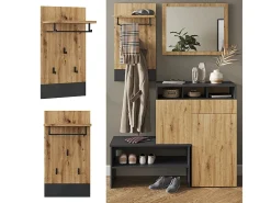 Perchero de pared antracita 44x25.6x83 selena