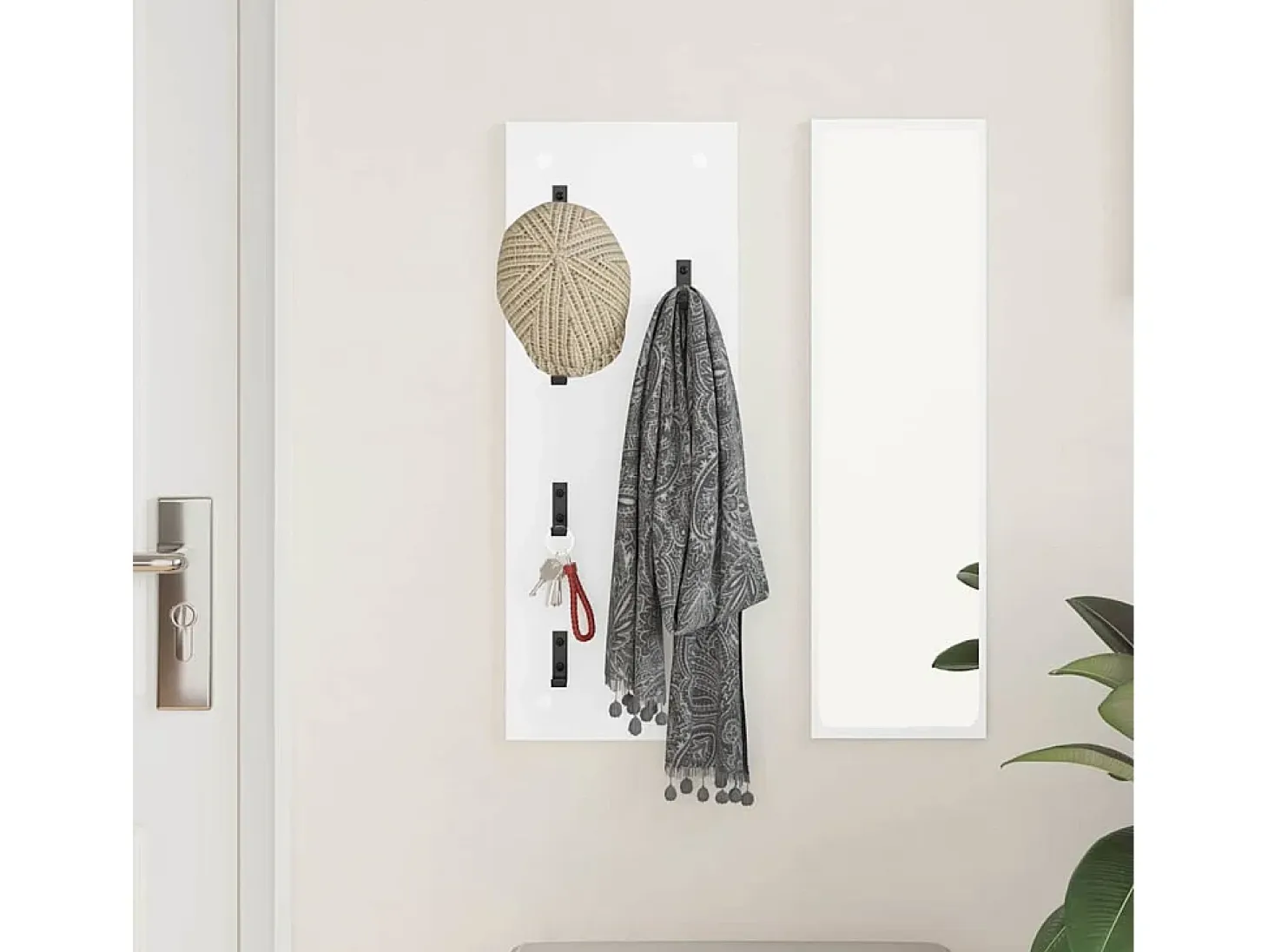 Perchero de pared Blanco 30 x 1,5 x 80 cm Madera de ingeniería
