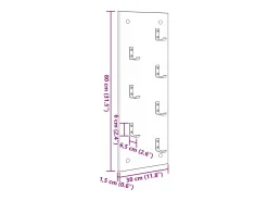 Perchero de pared Blanco 30 x 1,5 x 80 cm Madera de ingeniería