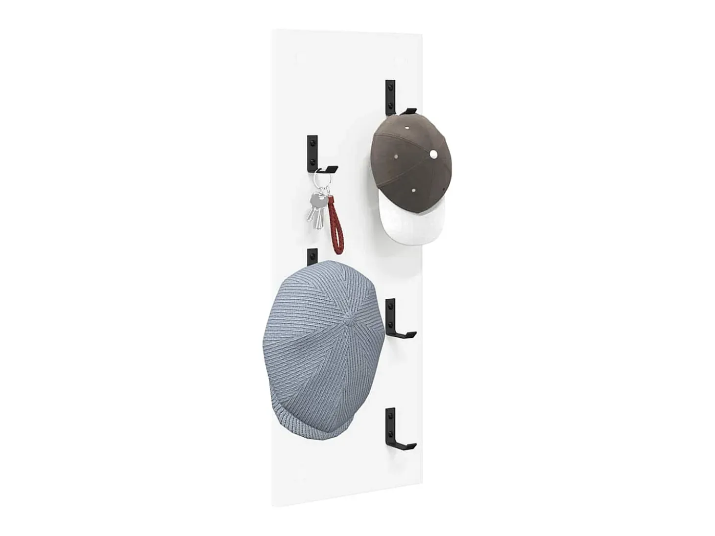Perchero de pared Blanco 30 x 1,5 x 80 cm Madera de ingeniería