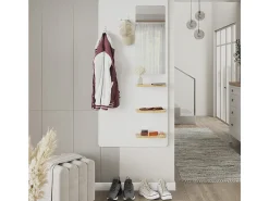 Perchero de pared blanco/roble 70x15x150 jochen