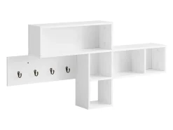 Perchero de pared con 5 compartimentos y 4 ganchos Estante de pared Pasillo 110 x 15 x 53 cm Blanco FHK17-W SoBuy ES