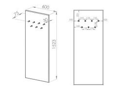 Perchero de pared con 7 ganchos Nilo Madera