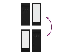 Perchero de pared con estante Roble negro 70 x 10 x 90 cm