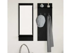 Perchero de pared con estante Roble negro 70 x 10 x 90 cm