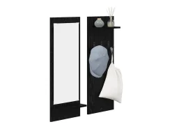 Perchero de pared con estante Roble negro 70 x 10 x 90 cm