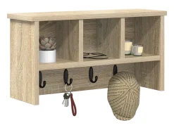 Perchero de pared con estante roble Sonoma 50 x 16 x 26 cm