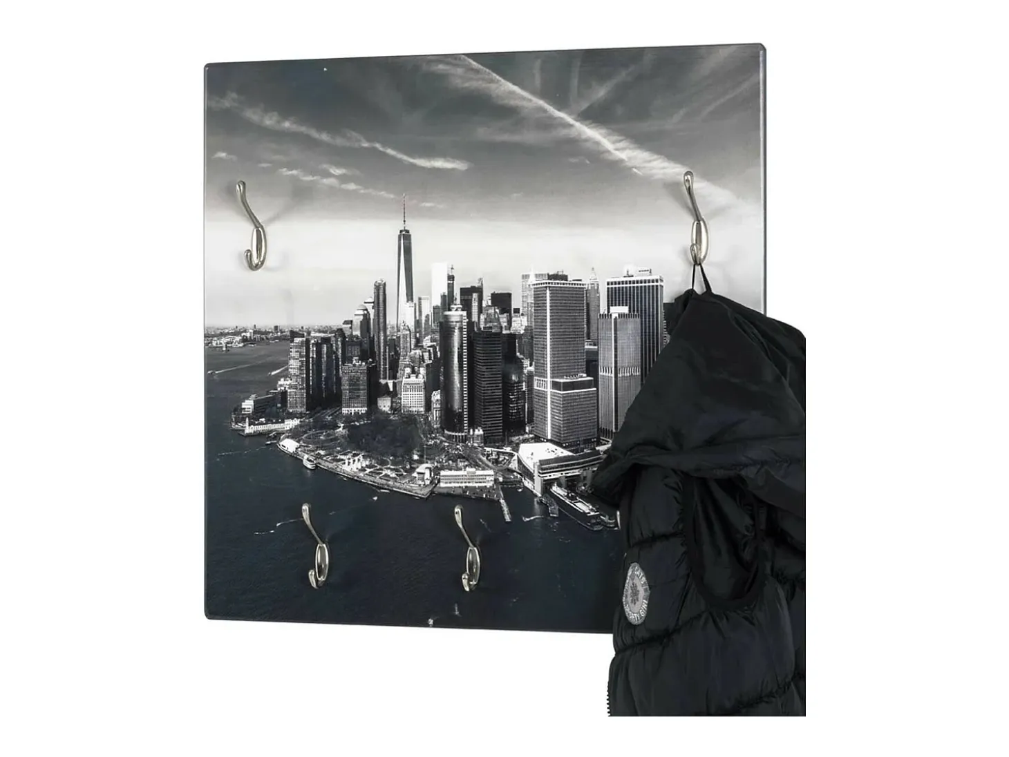 Perchero de pared de diseño Skyline con 5 ganchos Trudi