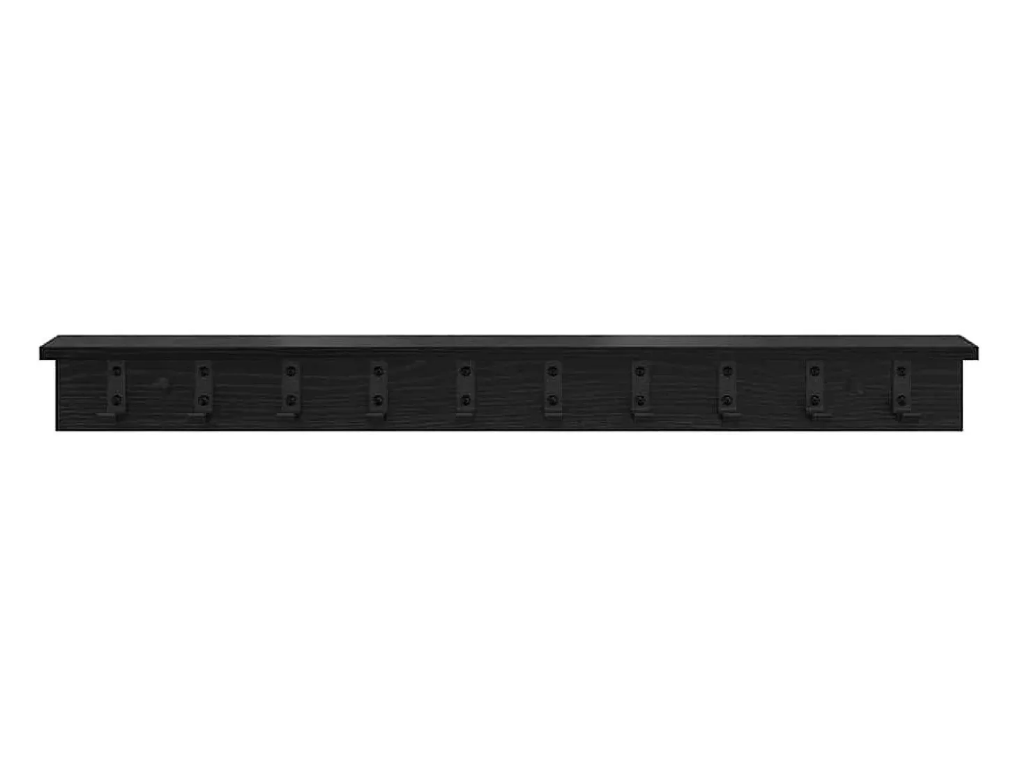 Perchero de pared de roble negro 100 x 10,5 x 10,5 cm