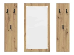 Perchero de pared de roble hecho a mano 96 x 1,5 x 90 cm