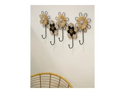 Perchero de Pared Flores 1, Marrón, 61x5,5x30,5 cm, Kendra Home