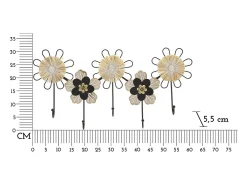 Perchero de Pared Flores 1, Marrón, 61x5,5x30,5 cm, Kendra Home