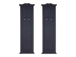 Perchero de pared H33 (juego de 2), lacado en gris oscuro