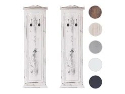 Perchero de pared H33 (juego de 2), blanco desgastado