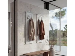 Perchero de pared H33 (juego de 2), blanco desgastado