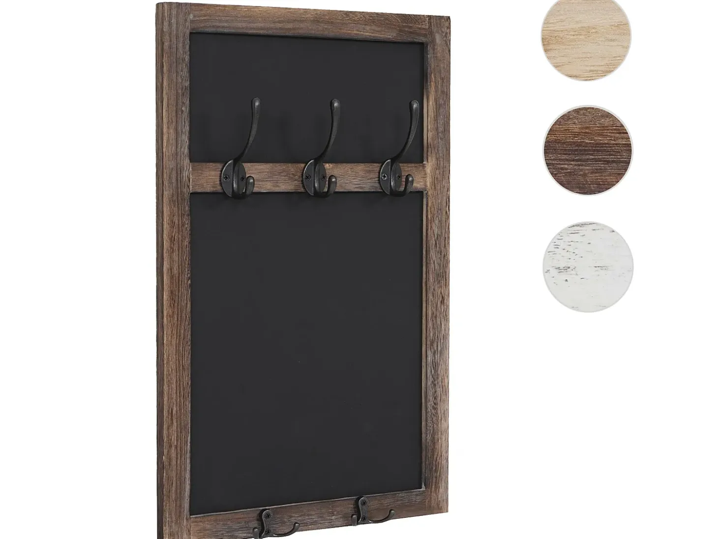 Perchero de pared MCW-C51 con pizarra, marrón, shabby