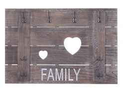 Perchero de pared MCW-C89 Family, estilo shabby chic, marrón, desgastado