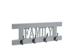 Perchero de pared MCW-C60 Family Shabby look, gris-azul