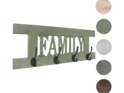 Perchero de pared MCW-C60 Family Shabby look, verde, shabby