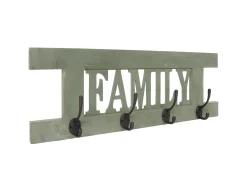 Perchero de pared MCW-C60 Family Shabby look, verde, shabby