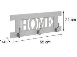 Perchero de pared MCW-C60 Home Shabby look, gris oscuro