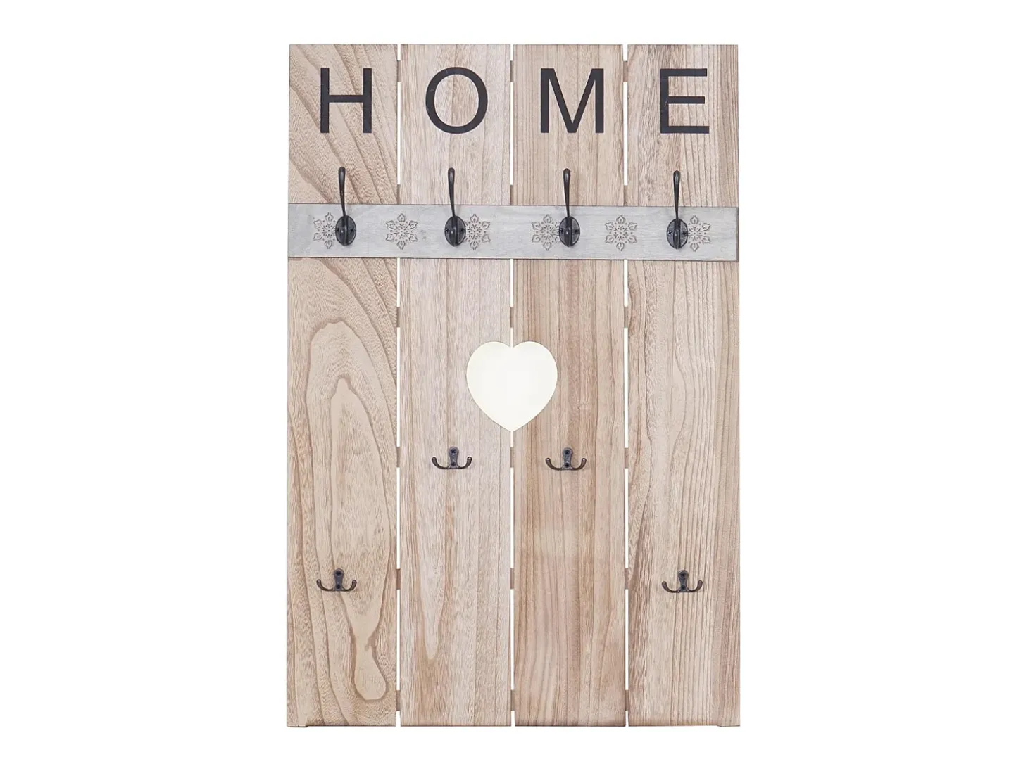 Perchero de pared MCW-C89 Home Shabby-Look, marrón natural
