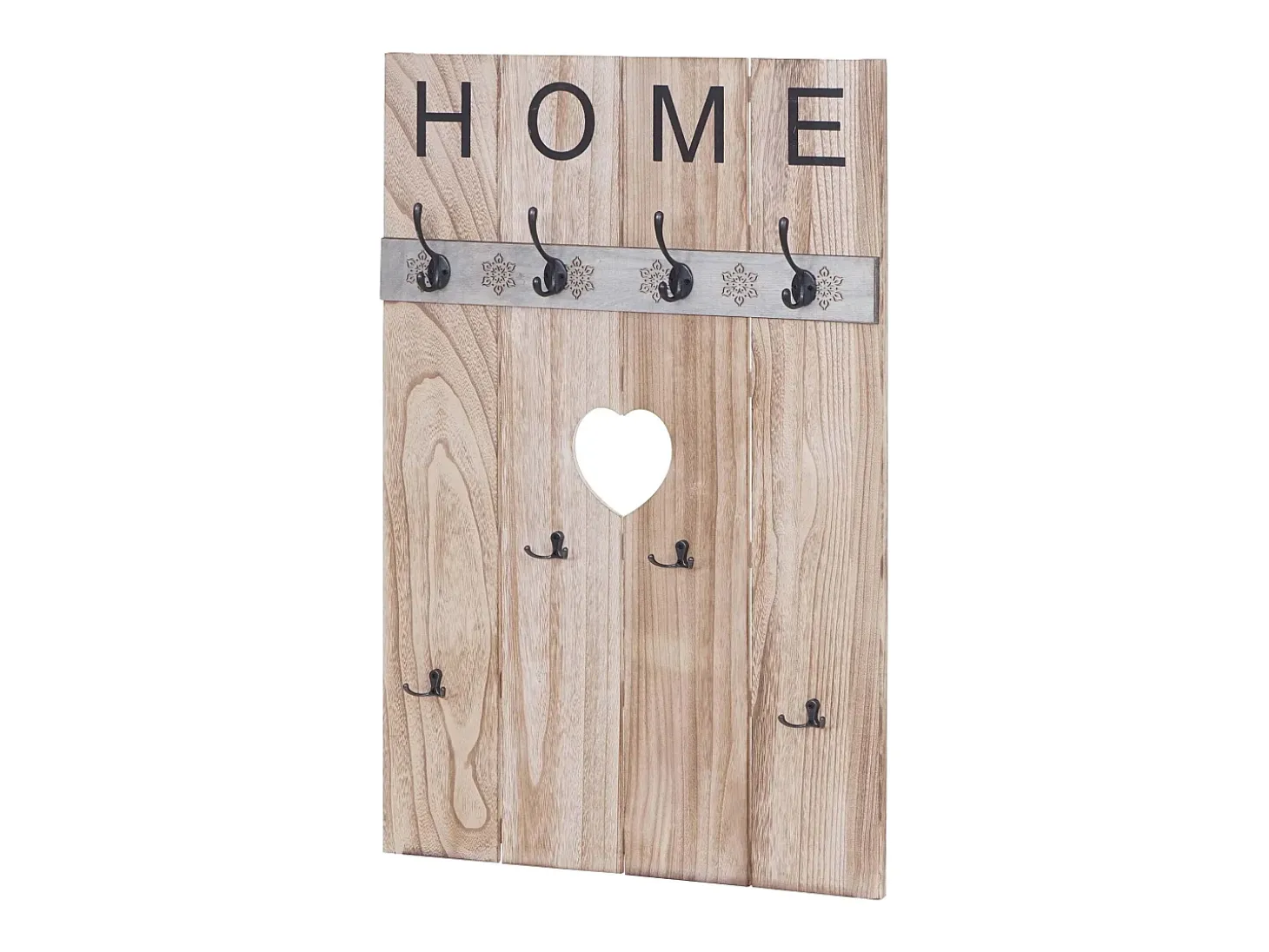 Perchero de pared MCW-C89 Home Shabby-Look, marrón natural