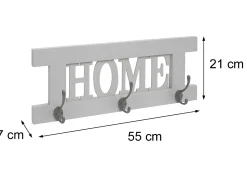 Perchero de pared MCW-C60 Home Shabby look, gris-azul
