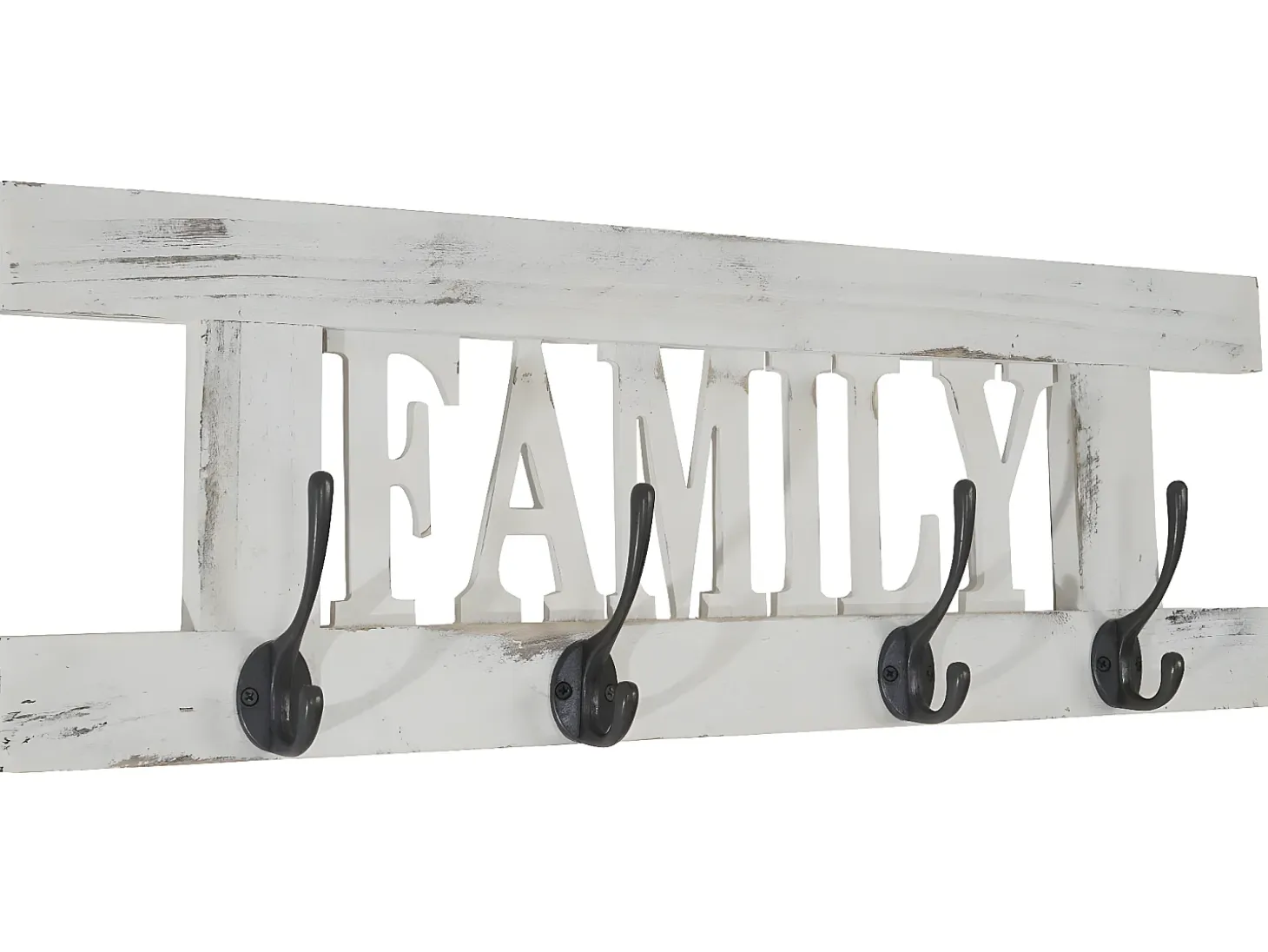 Perchero de pared MCW-C60 Shabby (2 piezas), blanco, shabby