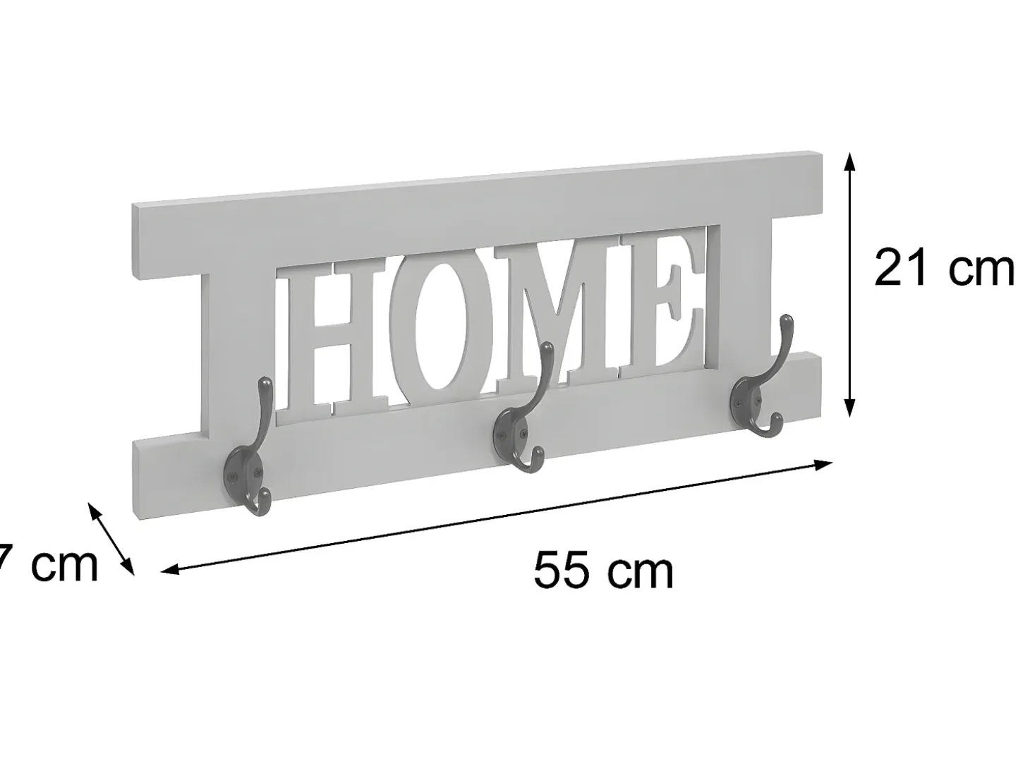 Perchero de pared MCW-C60 Shabby (2 piezas), blanco, shabby