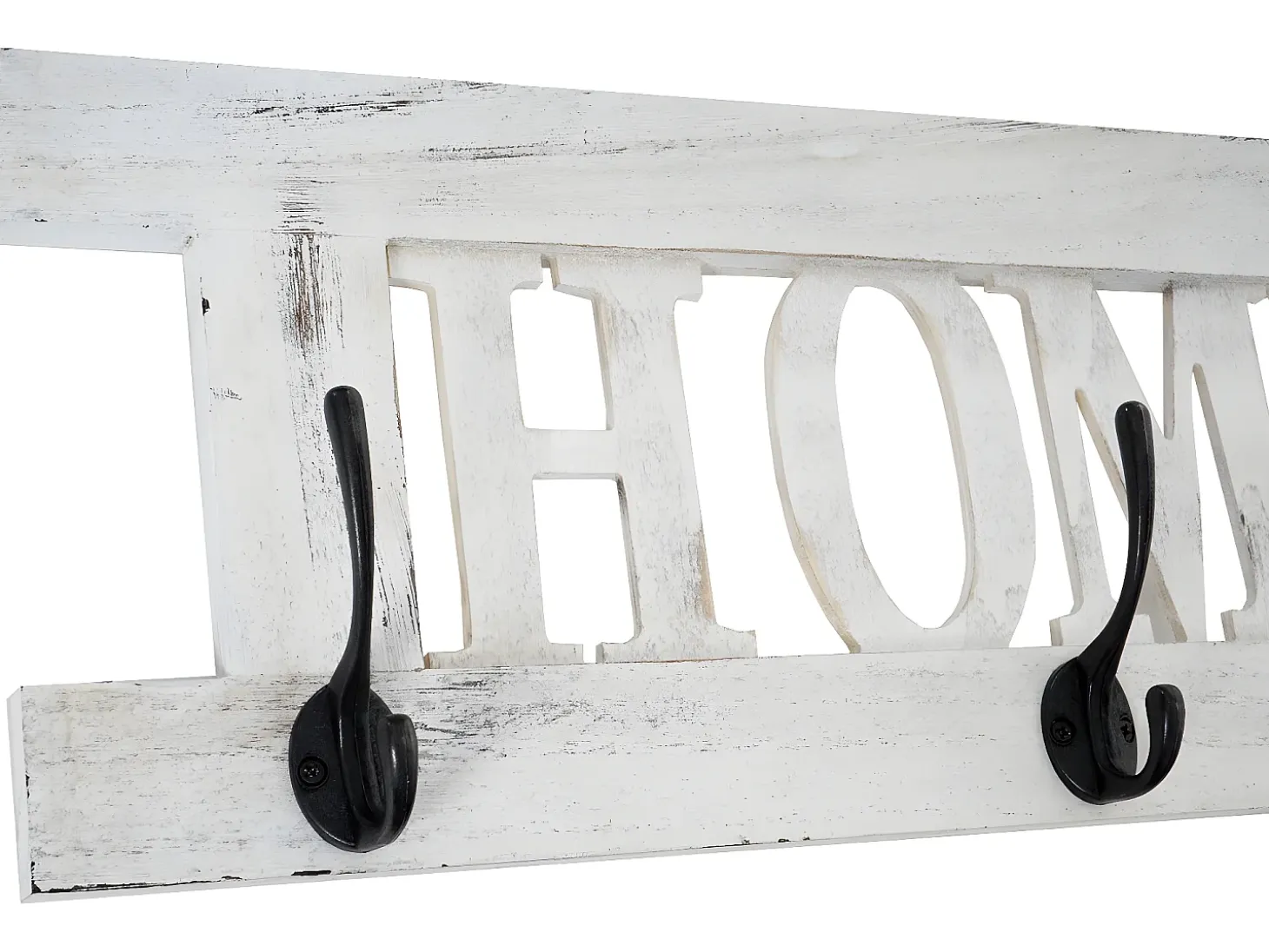 Perchero de pared MCW-C60 Shabby (2 piezas), blanco, shabby