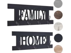 Perchero de pared MCW-C60 Shabby (2 piezas), gris oscuro